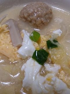 冷凍肉団子で*卵と白菜の中華スープ-レシピのメイン写真