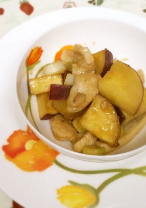 メープルシュガーで鶏肉とさつま芋炒め-レシピのメイン写真