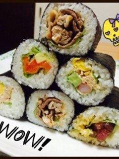 絶対美味しい恵方巻(焼肉&まぐろユッケ)-レシピのメイン写真