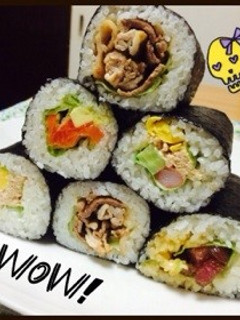絶対美味しい恵方巻(焼肉&まぐろユッケ)-レシピのメイン写真