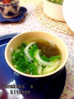 セロリの和風とろろ昆布スープ-レシピのメイン写真