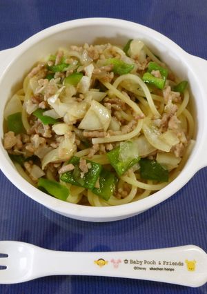 幼児食用　ひき肉とピーマンのパスタ-レシピのメイン写真