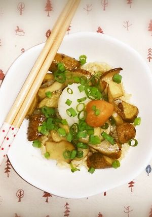 エリンギと牛蒡のきんぴらおろし丼。-レシピのメイン写真