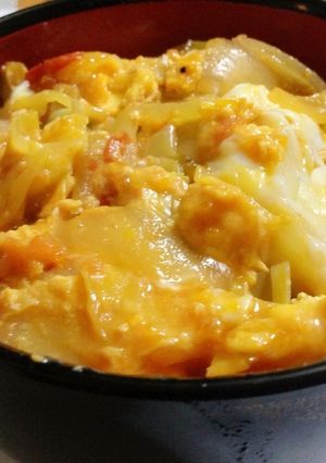 野菜でヘルシー♪トマたま丼-レシピのメイン写真