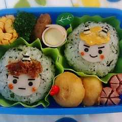 รูปของ 簡単！乗せるだけ！節分キャラ弁当