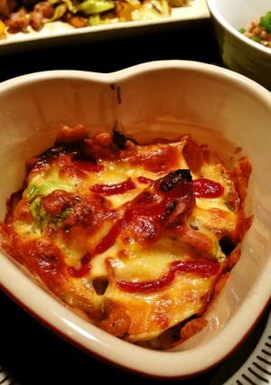 芽ｷｬﾍﾞﾂのﾋﾟﾘ辛ﾏﾖﾁｰｽﾞ焼き-レシピのメイン写真