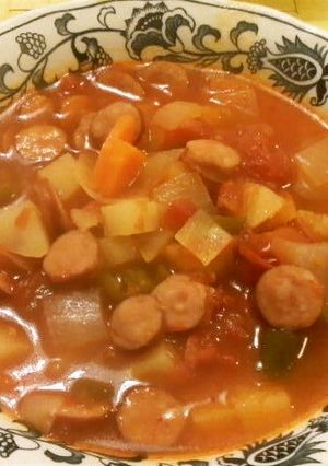 半端野菜とソーセージのトマトスープ-レシピのメイン写真