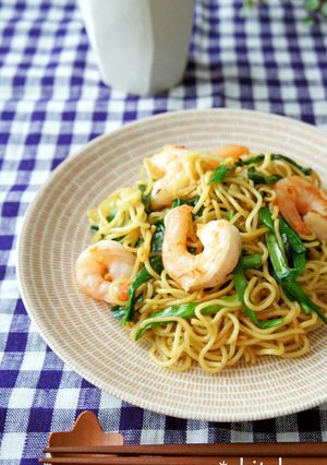 ランチに☆海老ニラ焼きそば-レシピのメイン写真