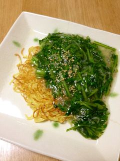 「苦うま」春菊あんのカリカリ焼きそば-レシピのメイン写真