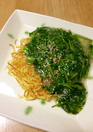 「苦うま」春菊あんのカリカリ焼きそば-レシピのメイン写真