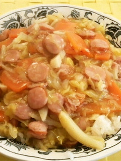 ソーセージと野菜の洋風あんかけご飯-レシピのメイン写真