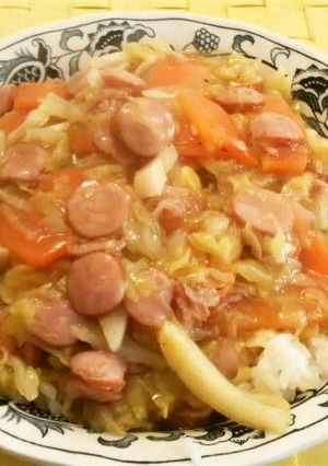 ソーセージと野菜の洋風あんかけご飯-レシピのメイン写真