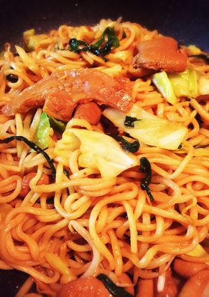 こてっちゃんで！簡単ホルモン焼きそば♡-レシピのメイン写真