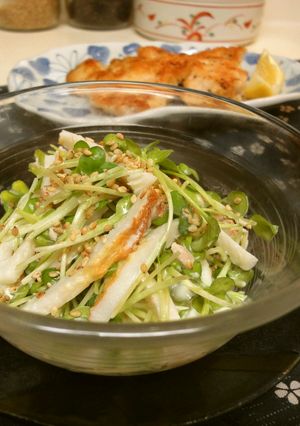 カイワレと竹輪の胡麻マヨサラダ-レシピのメイン写真