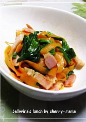 ニンジンとホウレンソウの麺つゆ炒め-レシピのメイン写真