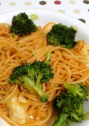 海老とブロッコリーのパスタアラビアータ風-レシピのメイン写真