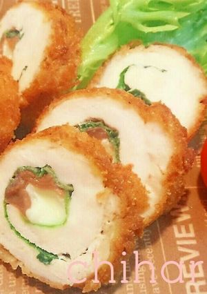 簡単♥ササミで梅しそチキンチーズロール♥-レシピのメイン写真