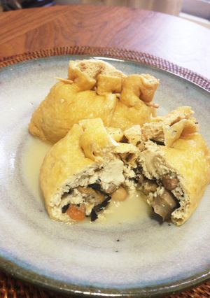 ひじきの煮物リメイク☆豆腐巾着煮-レシピのメイン写真