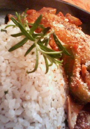 手羽先のトマト煮とガーリックご飯-レシピのメイン写真