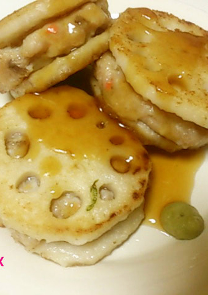 つくねとレンコンの煮込み風はさみ焼き-レシピのメイン写真