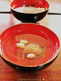 煎り大豆・昆布・梅干・鰹削り節でお吸い物