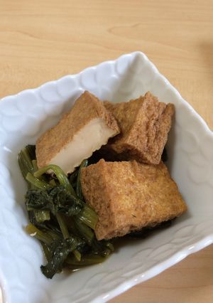 簡単、早い！小松菜と厚揚げ煮-レシピのメイン写真