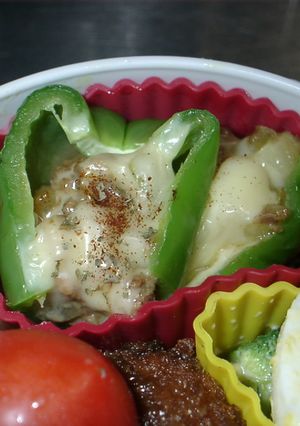 電子レンジで超簡単♪♪ピーマンの肉詰め風-レシピのメイン写真