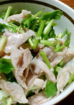 せりと鶏肉のめんつゆ和え-レシピのメイン写真