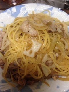 簡単☆豚肉とレンコンの和風パスタ-レシピのメイン写真