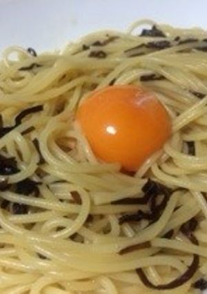 なーんにも無いときの釜玉パスタ-レシピのメイン写真