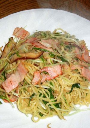 水菜とちりめん山椒の焼きそば-レシピのメイン写真