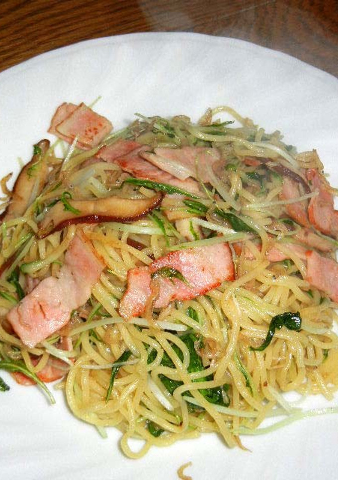 水菜とちりめん山椒の焼きそば-レシピのメイン写真