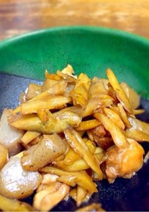 鶏ごぼうこんにゃく炒り煮。-レシピのメイン写真