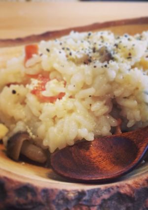 しめじとベーコンのチーズリゾット-レシピのメイン写真