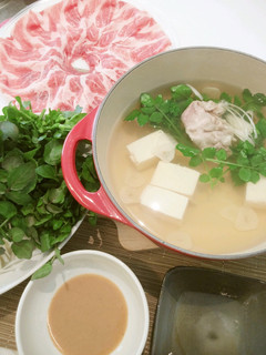クレソンと豚肉のしゃぶしゃぶ-レシピのメイン写真