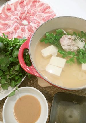 クレソンと豚肉のしゃぶしゃぶ-レシピのメイン写真
