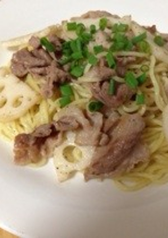 蓮根と豚肉の塩焼きそば-レシピのメイン写真
