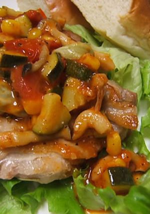 チキンソテーの野菜ソース-レシピのメイン写真