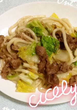 薄口しょうゆ1つで白菜和風焼きうどん ①-レシピのメイン写真