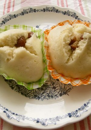 HKでまぜるだけ!煮豆でもっちり蒸しパン-レシピのメイン写真