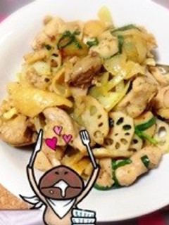 鶏肉とレンコンの中華風炒め野菜たっぷり!-レシピのメイン写真
