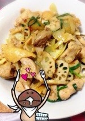 鶏肉とレンコンの中華風炒め野菜たっぷり！-レシピのメイン写真