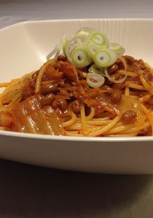納豆とキムチのペペロンチーノ-レシピのメイン写真