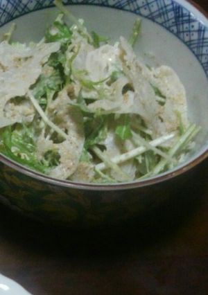 しゃきしゃき♪蓮根と水菜のサラダ-レシピのメイン写真