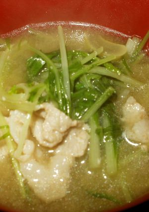 水菜と豚バラ肉のみそ汁-レシピのメイン写真