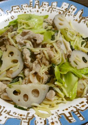 加賀レンコンとニラの塩焼きそば-レシピのメイン写真