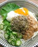 昆布と納豆オクラねばねばぶっかけそうめん