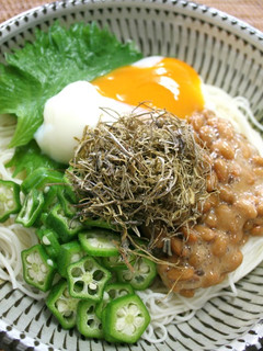 昆布と納豆オクラねばねばぶっかけそうめん-レシピのメイン写真