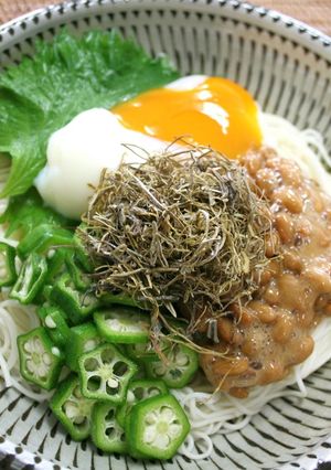 昆布と納豆オクラねばねばぶっかけそうめん-レシピのメイン写真