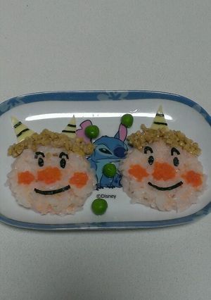 離乳食☆節分　アンパンマン鬼の軟飯-レシピのメイン写真